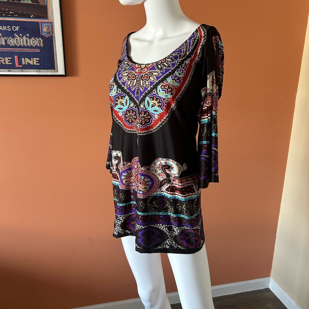 Bailey Blue Black/Multi Patterned Silky Tunic/Min… - image 4